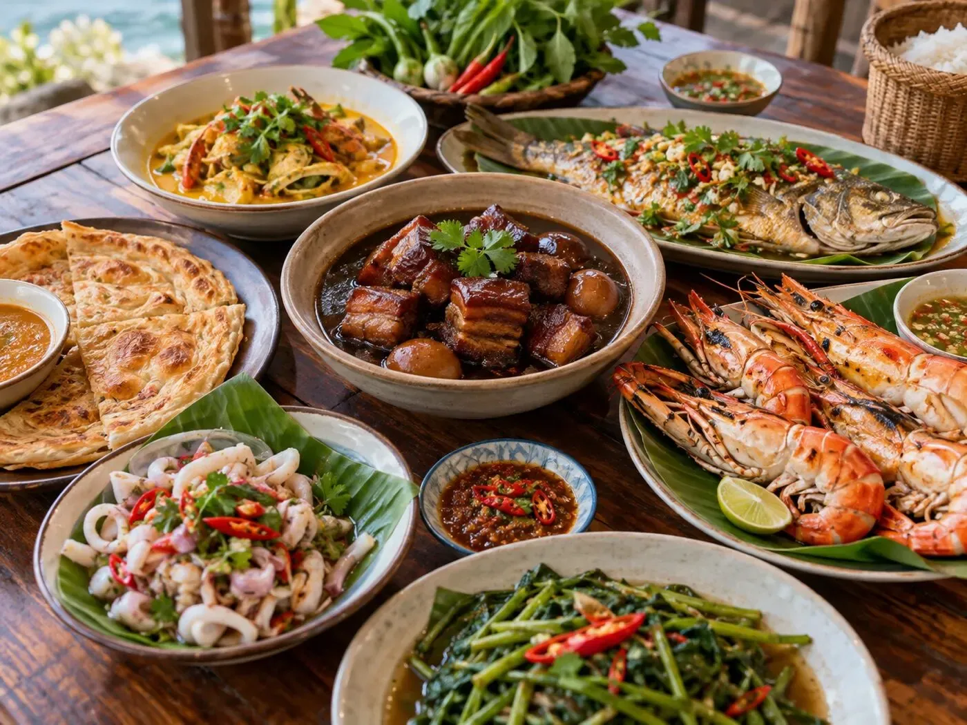 Phuket food served family-style